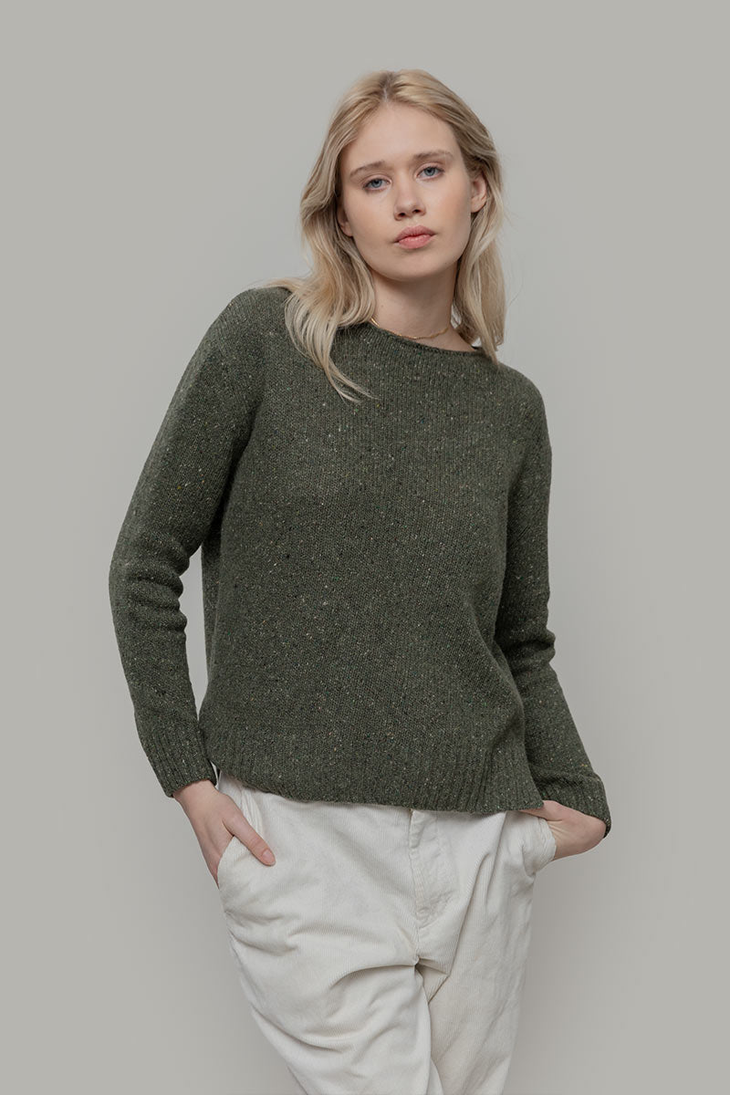 Maglia Donna Cashmere Rigenerato Eloisa Verde - Rifò Lab Moda circolare made in Italy