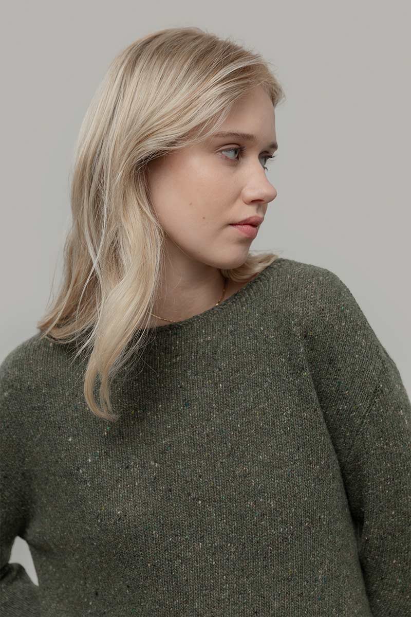 Maglia Donna Cashmere Rigenerato Eloisa Verde - Rifò Lab Moda circolare made in Italy