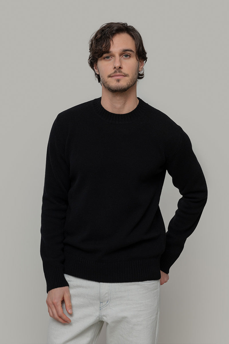 Maglione Lana Rigenerata Uomo Ferruccio Nero Rifò