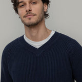 Maglia Scollo a V Uomo Cashmere Costante - Rifò Lab Moda circolare made in Italy