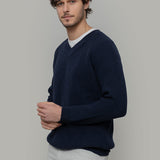 Maglia Scollo a V Uomo Cashmere Costante - Rifò Lab Moda circolare made in Italy