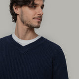 Maglia Scollo a V Uomo Cashmere Costante - Rifò Lab Moda circolare made in Italy