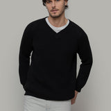 Maglia Scollo a V Uomo Cashmere Costante - Rifò Lab Moda circolare made in Italy