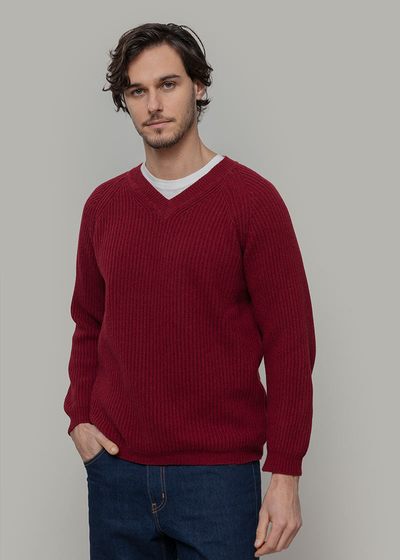 Maglia Scollo a V Uomo Cashmere Costante - Rifò Lab Moda circolare made in Italy