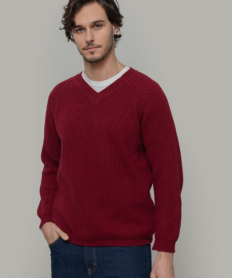 Maglia Scollo a V Uomo Cashmere Costante - Rifò Lab Moda circolare made in Italy