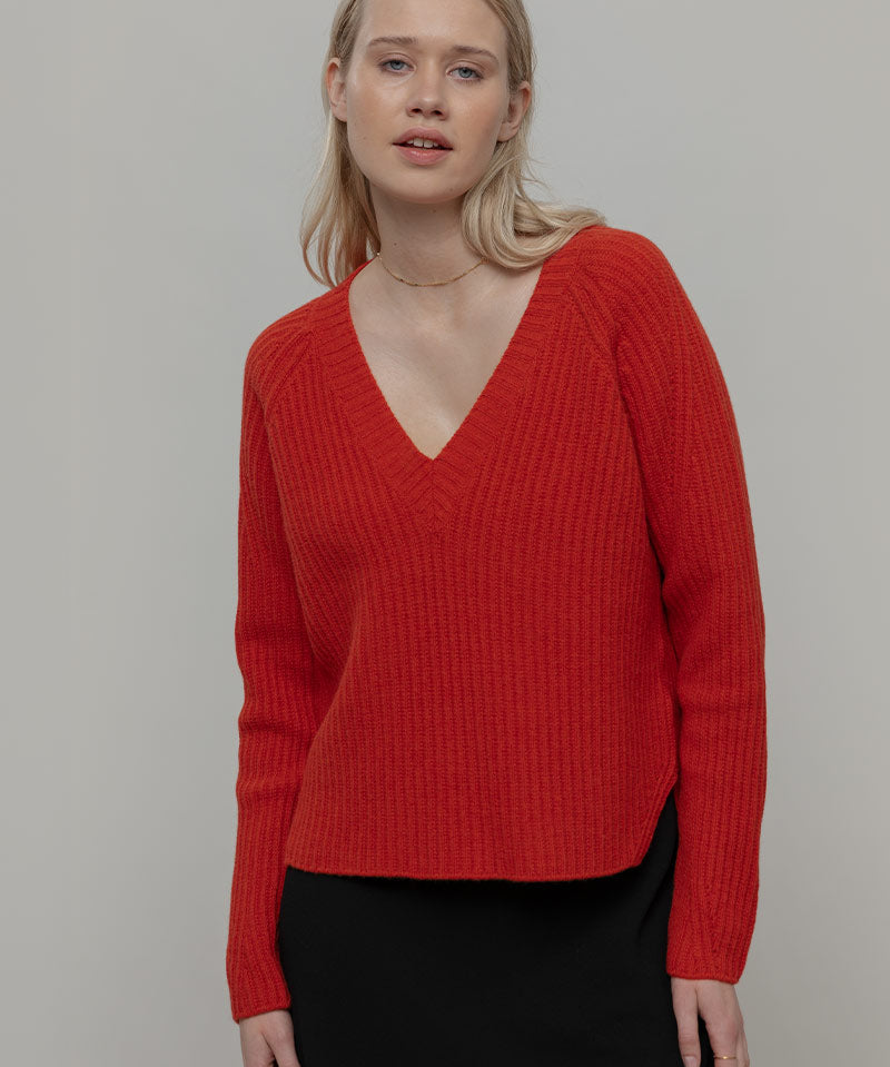 Maglia Scollo a V Donna Lana Manon - Rifò Lab Moda circolare made in Italy