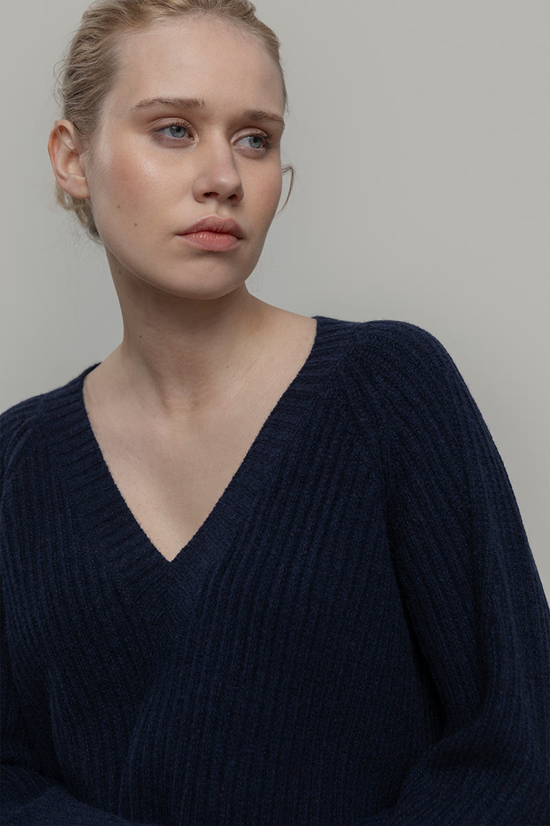 Maglia Scollo a V Donna Lana Manon - Rifò Lab Moda circolare made in Italy