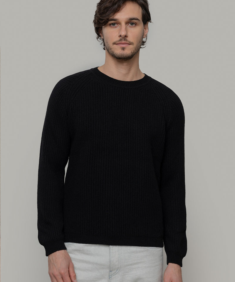 Maglione Uomo Cashmere Rigenerato a Coste Sante- Rifò Lab Moda circolare made in Italy