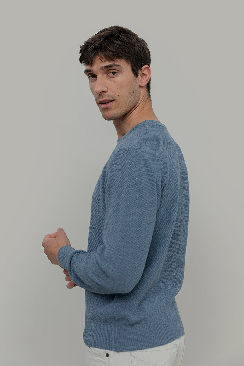 Blu Atlantico | Maglioncino leggero cotone jeans rigenerato
