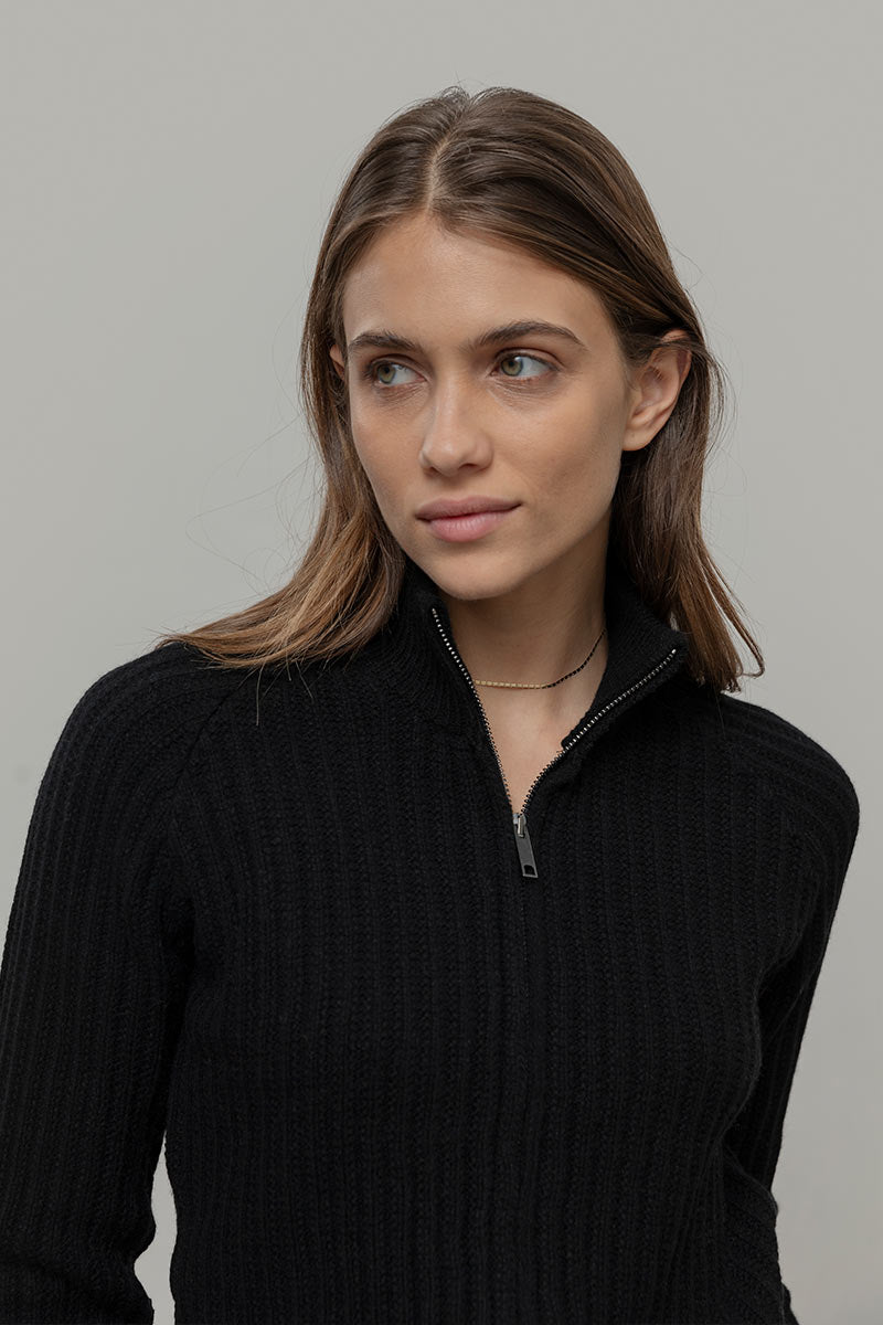 Cardigan Zip Donna Lana Rigenerata Ornella - Rifò Lab Moda circolare made in Italy