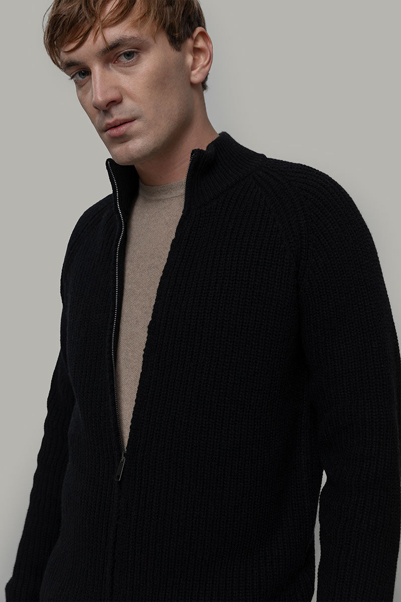 Cardigan con Zip Uomo Lana Rigenerata Vito - Rifò Lab Moda circolare made in Italy