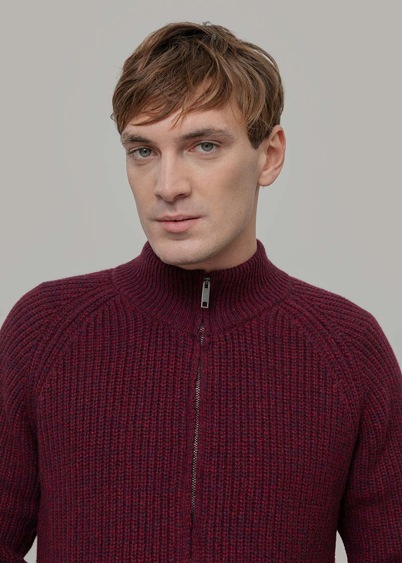 Cardigan con Zip Uomo Lana Rigenerata Vito - Rifò Lab Moda circolare made in Italy