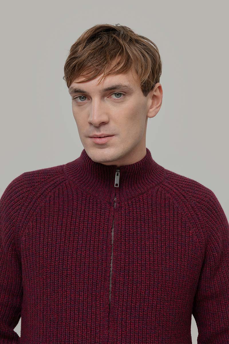 Cardigan con Zip Uomo Lana Rigenerata Vito - Rifò Lab Moda circolare made in Italy