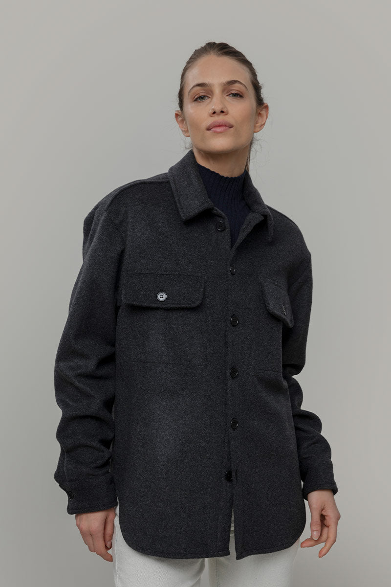 Overshirt Giacca Lana Donna e Uomo Unisex Lana Rigenerata - Rifò Lab Moda circolare made in Italy