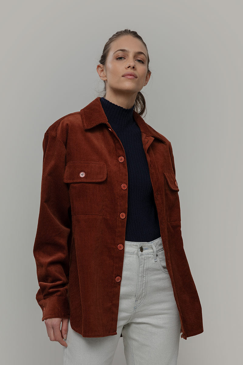 Jacke Hemd Unisex braun Robin Faire Mode Rifò