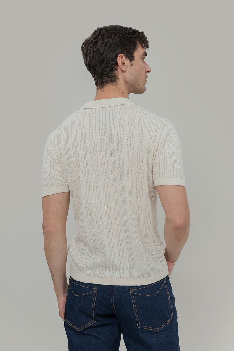 Polo Uomo Seta Rigenerata Damiano Bianco