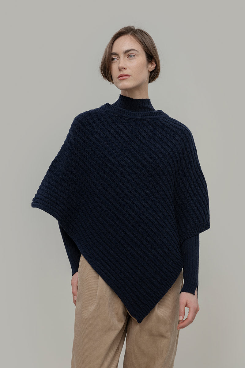 Mantella Donna Poncho Donna Lana Linda - Rifò Lab Moda circolare made in Italy
