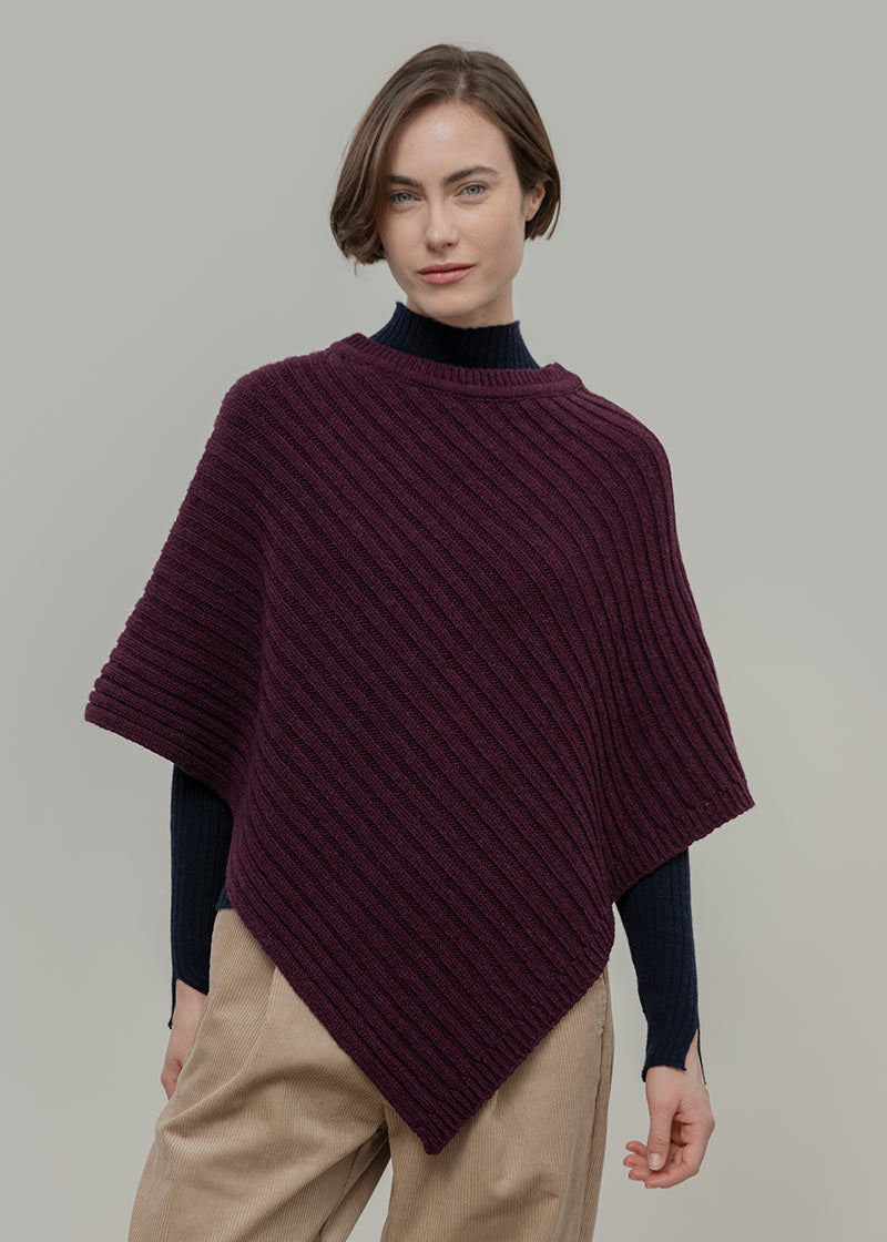 Mantella Donna Poncho Donna Lana Linda - Rifò Lab Moda circolare made in Italy
