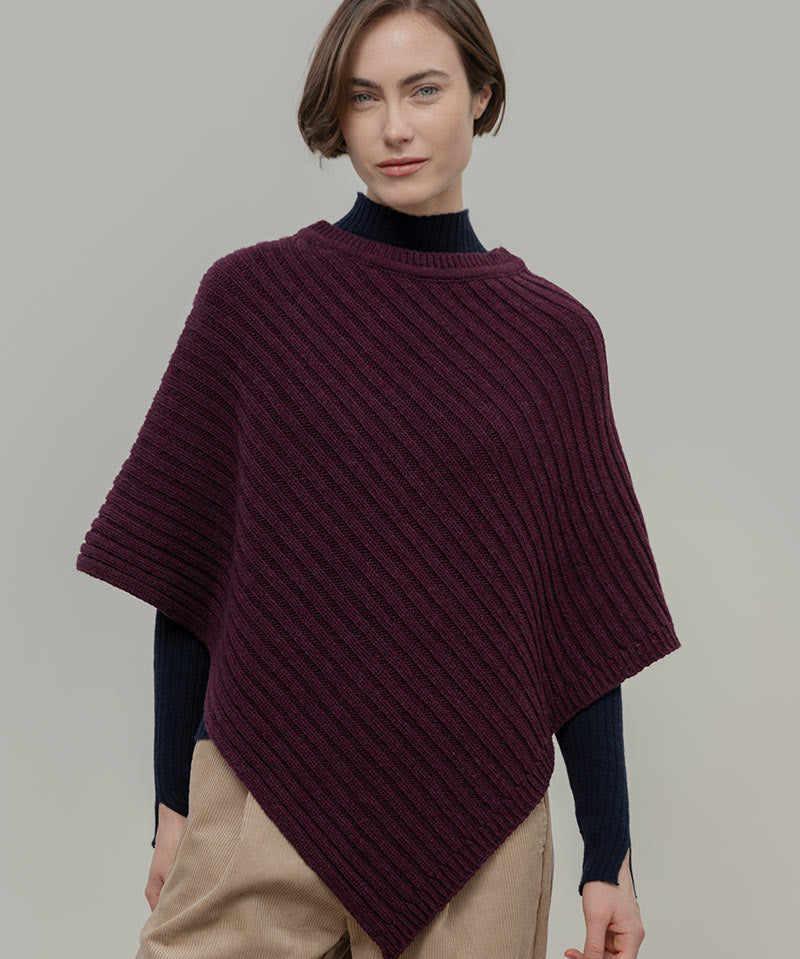 Mantella Donna Poncho Donna Lana Linda - Rifò Lab Moda circolare made in Italy