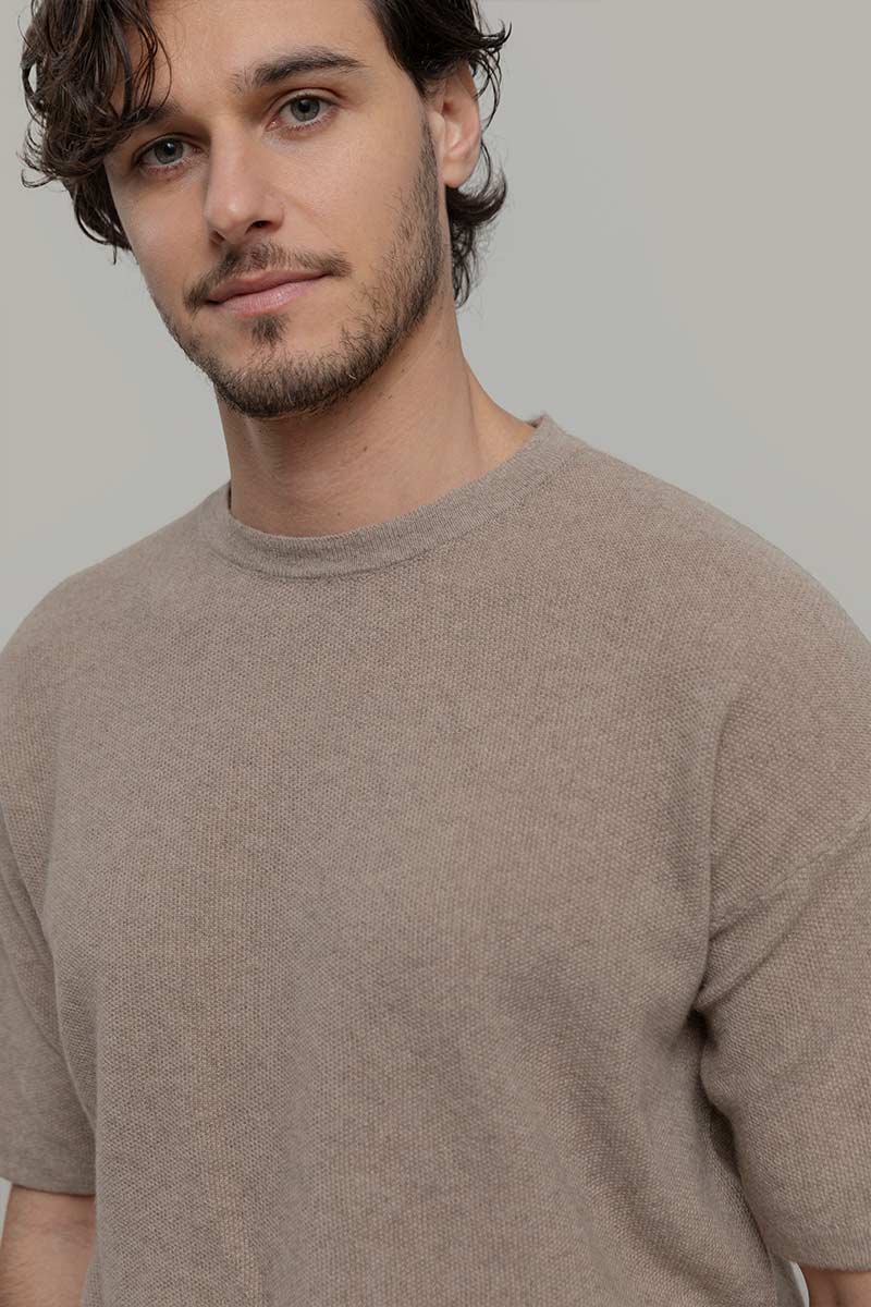Knitted T shirt in Maglia Cashmere Leggero Uomo - Rifò Lab Moda circolare made in Italy