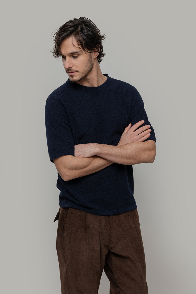 Knitted T shirt in Maglia Cashmere Leggero Uomo - Rifò Lab Moda circolare made in Italy