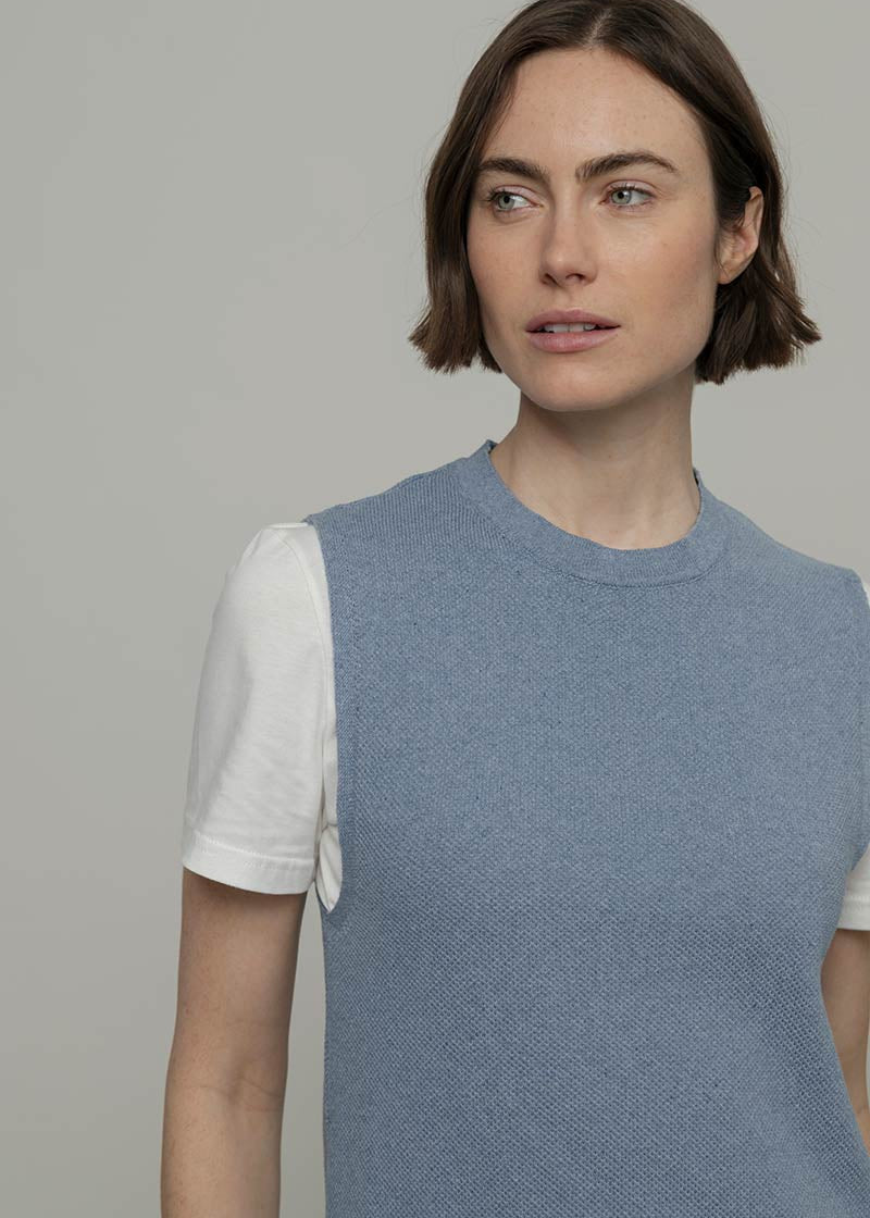 Vestito Donna Cotone Rigenerato Camilla Blu Azzurro - Rifò Lab Moda circolare made in Italy