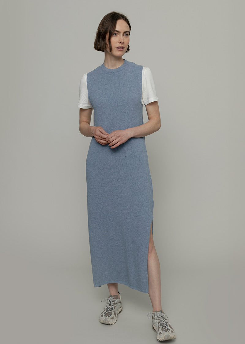 Vestito Donna Cotone Rigenerato Camilla Blu Azzurro - Rifò Lab Moda circolare made in Italy