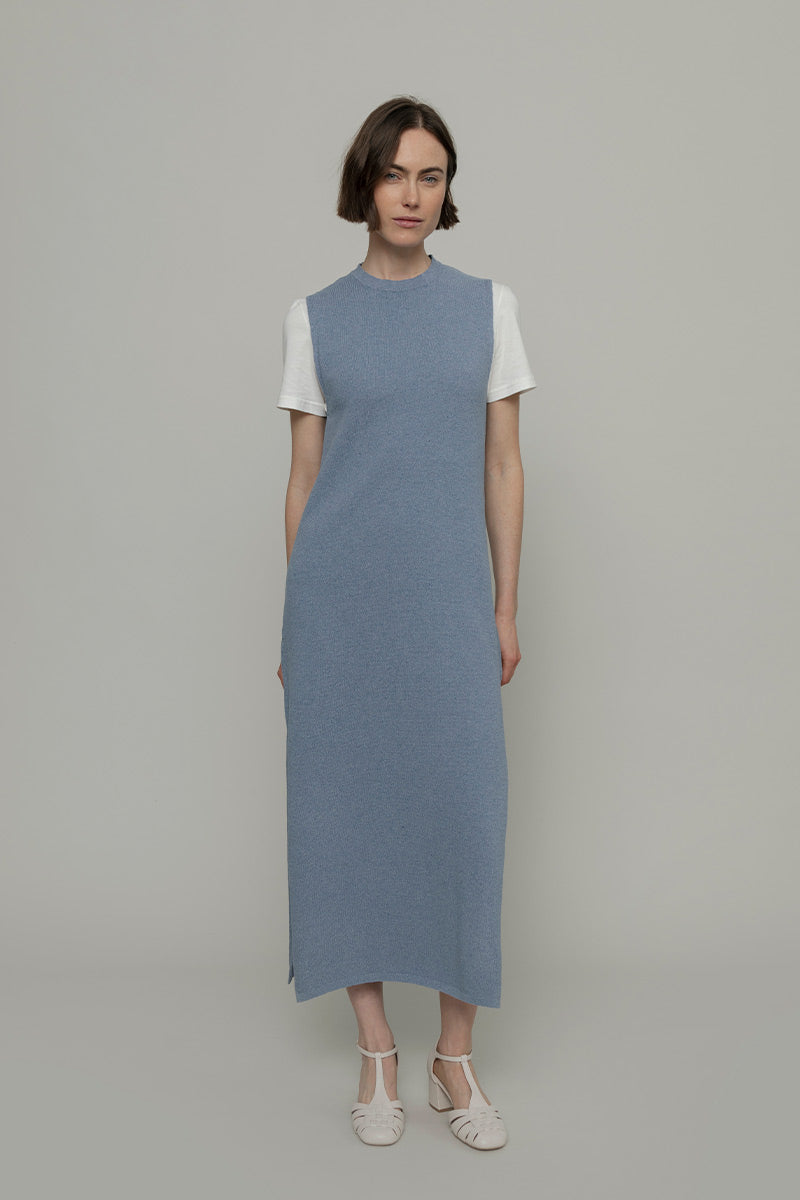 Vestito Donna Cotone Rigenerato Camilla Blu Azzurro - Rifò Lab Moda circolare made in Italy