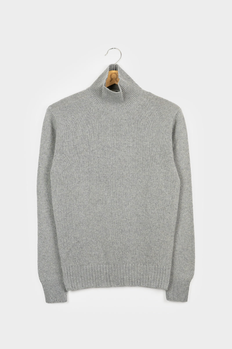 Grigio Calce | Maglia collo alto cashmere rigenerato