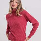 Mouline Rosa Barbabietola | Maglia collo alto cashmere rigenerato