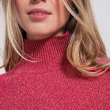 Mouline Rosa Barbabietola | Maglia collo alto cashmere rigenerato