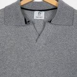 Grigio Cemento | Maglia polo uomo cashmere rigenerato