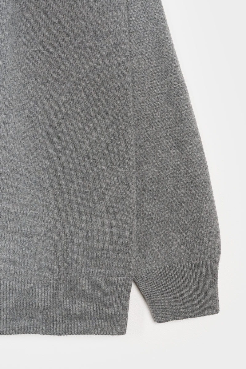 Grigio Cemento | Maglia polo uomo cashmere rigenerato