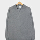 Grigio Cemento | Maglia polo uomo cashmere rigenerato