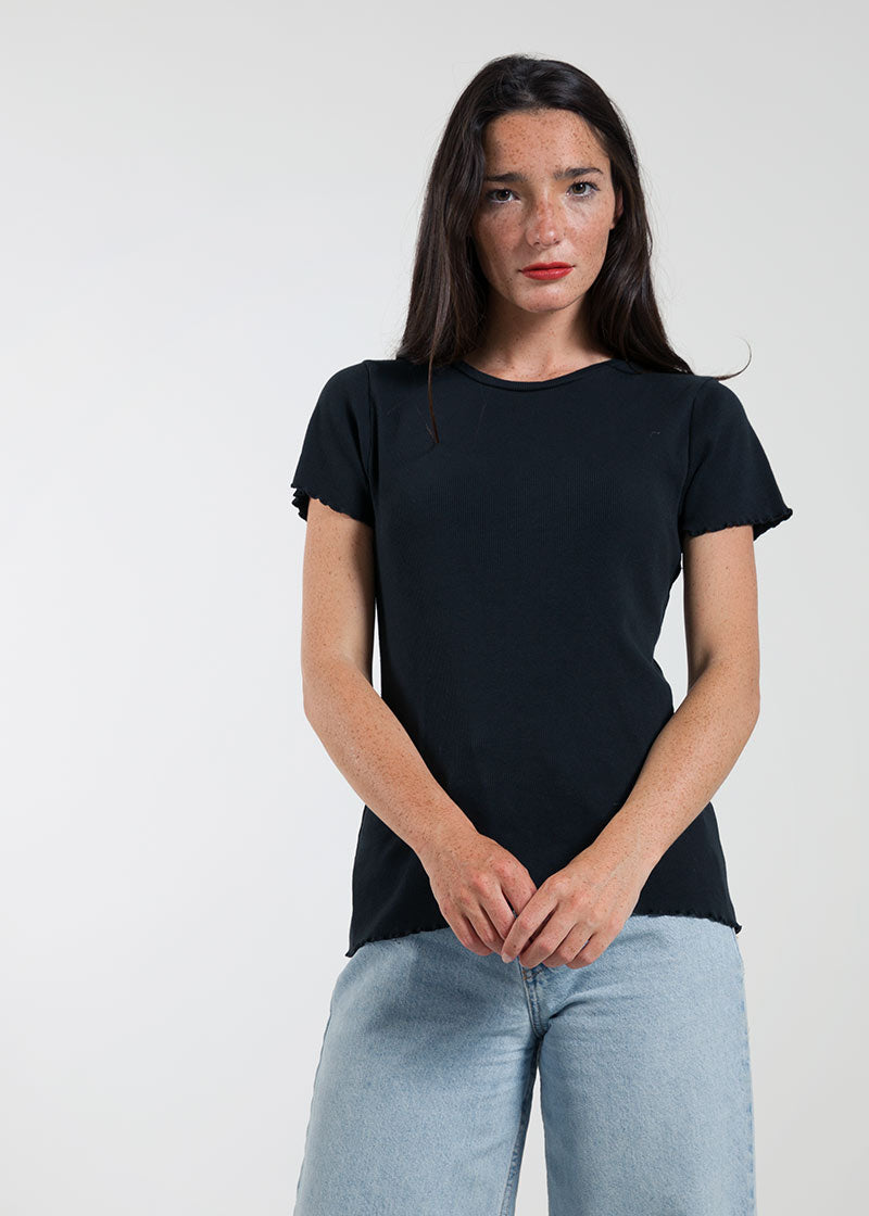 Nero Corvino | Tshirt costina cotone rigenerato