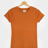 Arancio Argilla | Tshirt costina cotone rigenerato