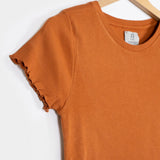 Arancio Argilla | Tshirt costina cotone rigenerato