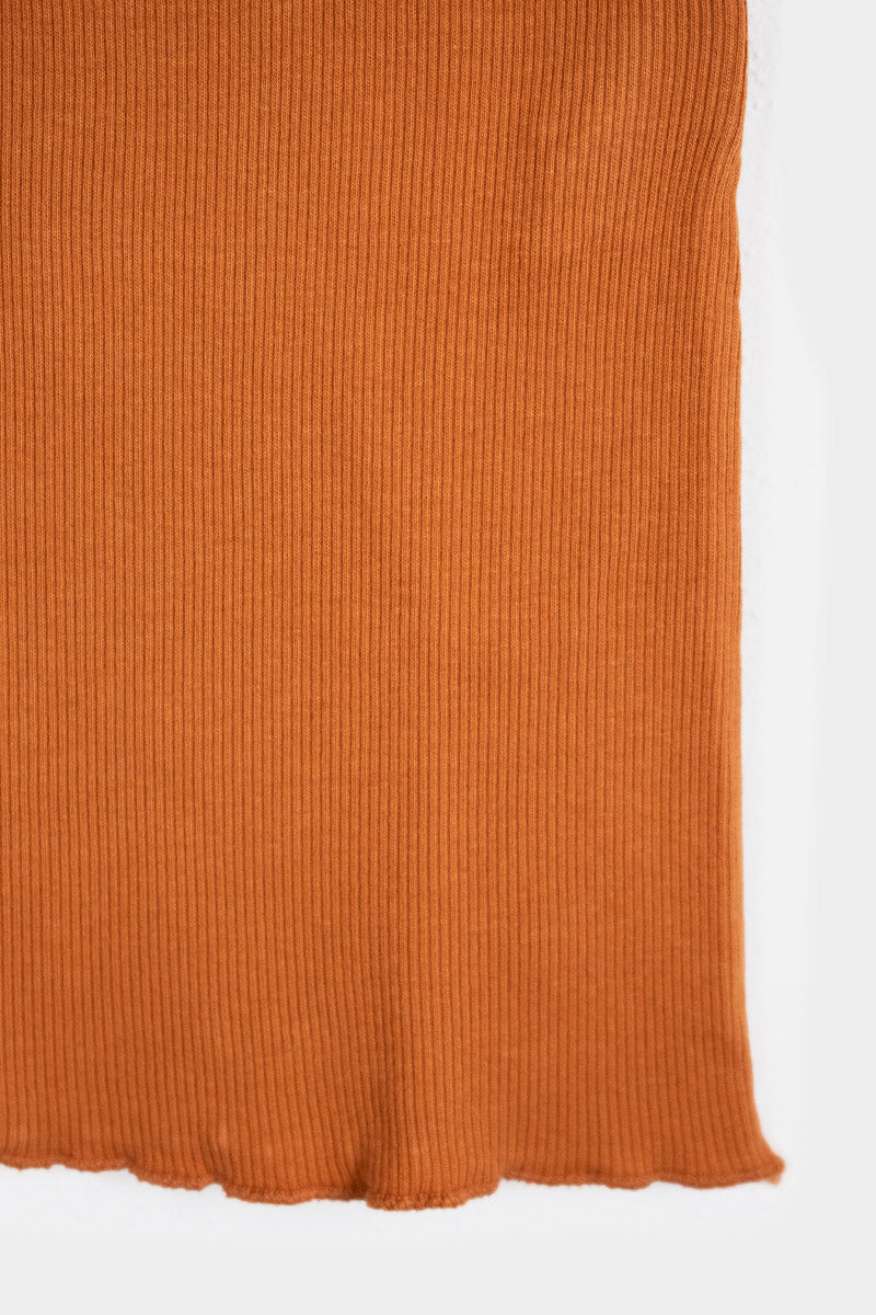 Arancio Argilla | Tshirt costina cotone rigenerato