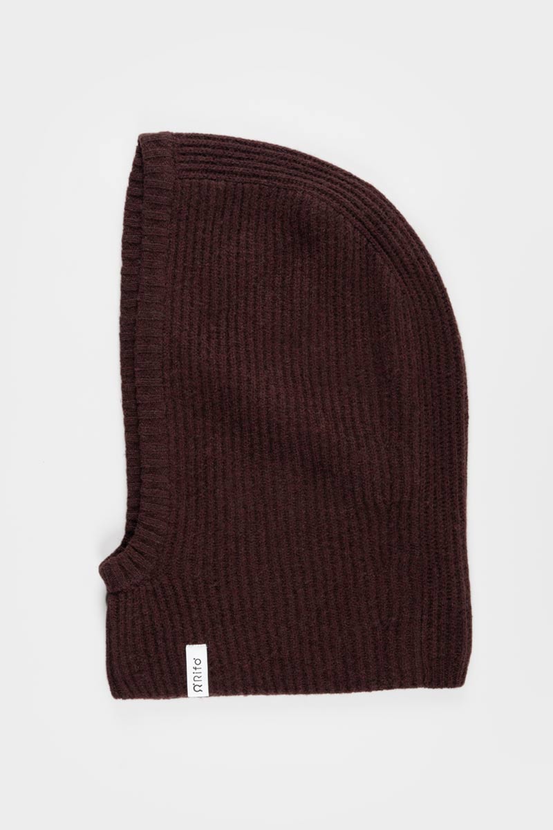 Recycled Cashmere Balaclava Mask Marika Brown - Rifò