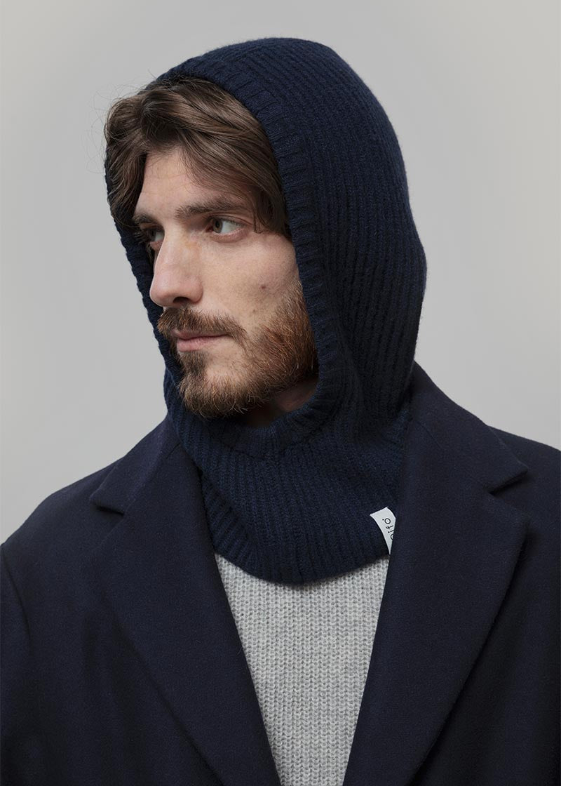 Balaclava Cashmere Donna Uomo Riciclato Blu Marika - Rifò Lab Moda circolare made in Italy