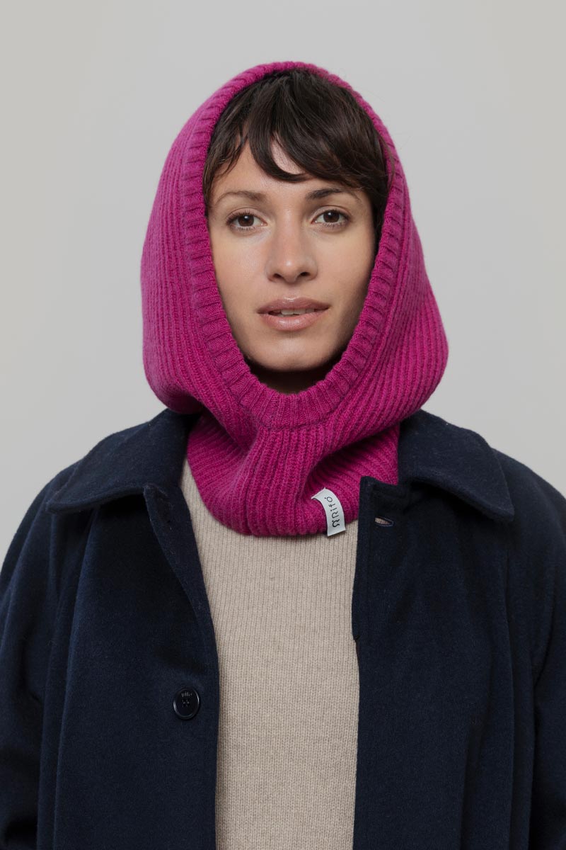 Balaclava Cashmere Donna Uomo Riciclato Fucsia Marika - Rifò Lab Moda circolare made in Italy