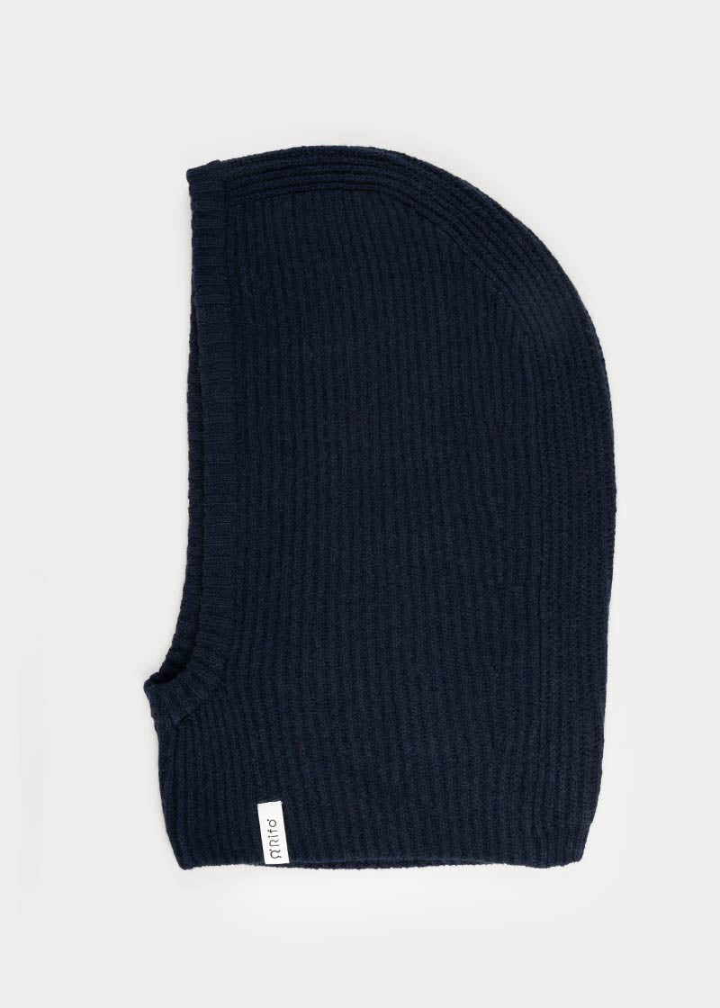 Balaclava Cashmere Donna Uomo Riciclato Blu Marika - Rifò Lab Moda circolare made in Italy