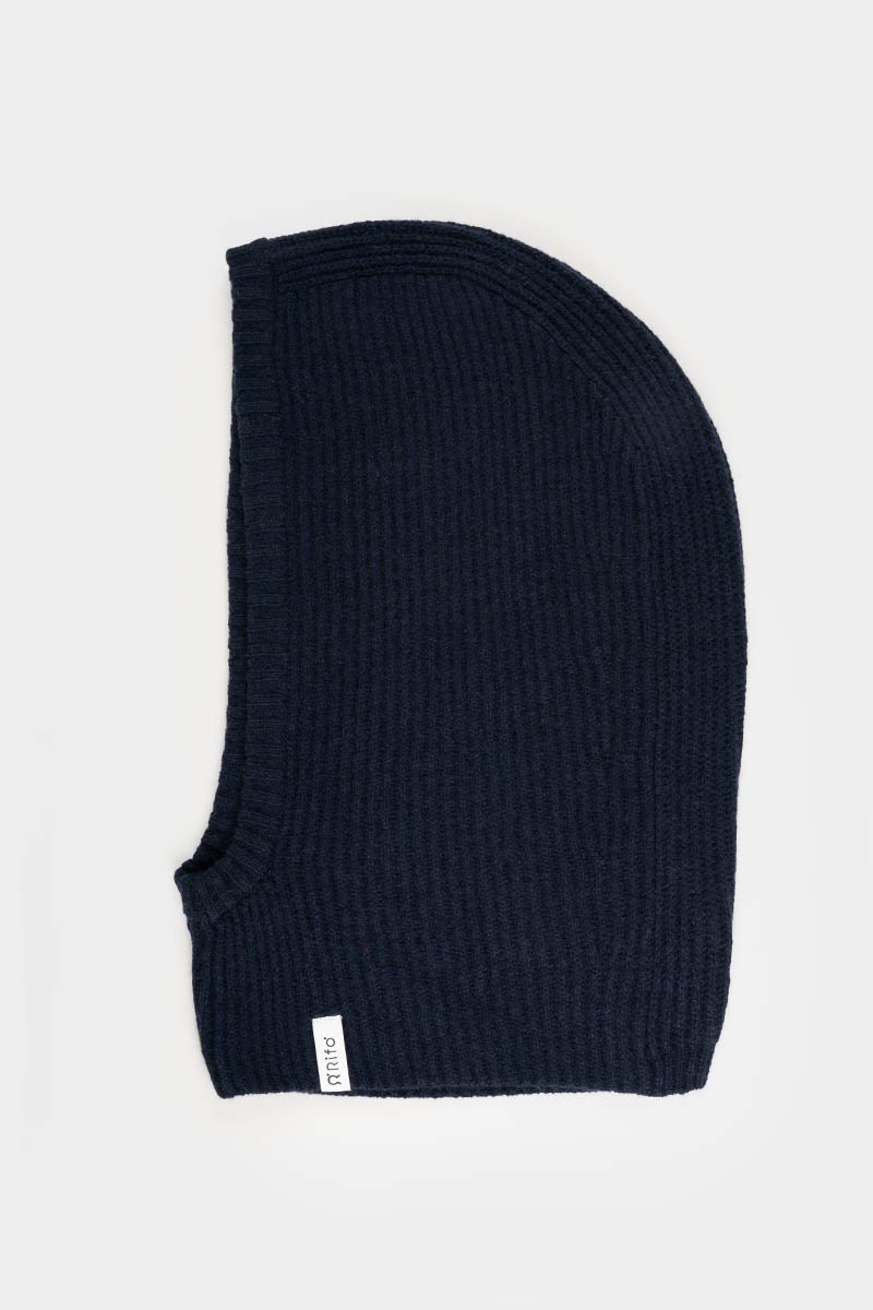 Balaclava Cashmere Donna Uomo Riciclato Blu Marika - Rifò Lab Moda circolare made in Italy