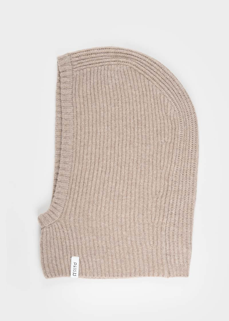 Balaclava Cashmere Donna Uomo Riciclato Beige Marika - Rifò Lab Moda circolare made in Italy