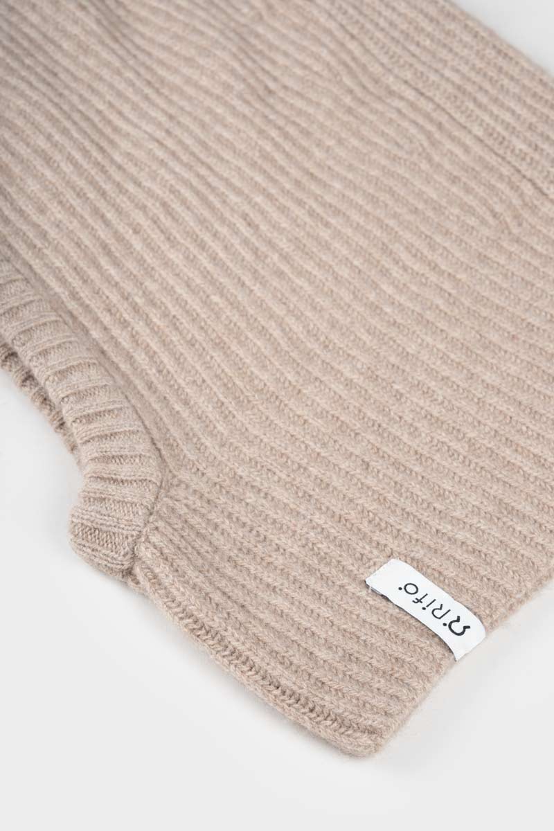 Balaclava Cashmere Donna Uomo Riciclato Beige Marika - Rifò Lab Moda circolare made in Italy