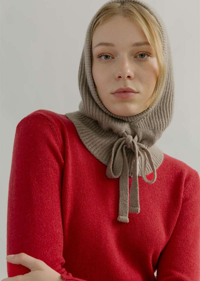 Balaclava Donna Cashmere con Lacci Magda - Rifò Lab Moda circolare made in Italy