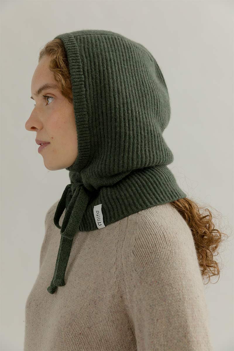 Balaclava Donna Uomo Cashmere con Lacci Magda - Rifò Lab Moda circolare made in Italy