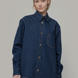 Overshirt Giacca Denim Rigenerato Unisex Remi Blu Indigo - Rifò Lab Moda circolare made in Italy