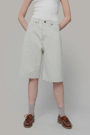 Jorts Donna Denim Rigenerato Lea Bianco Ecrù - Rifò Lab Moda circolare made in Italy