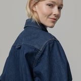 Overshirt Giacca Denim Rigenerato Unisex Remi Blu Indigo - Rifò Lab Moda circolare made in Italy